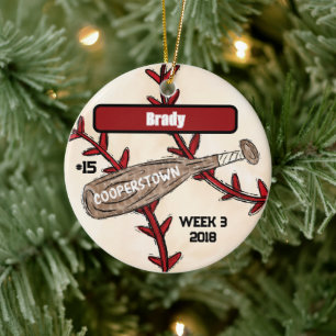 Adorno De Cerámica Cooperstown NY Travel Personalizado de béisbol Kee