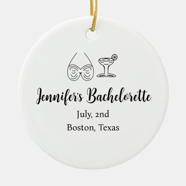 Adorno De Cerámica Copa de cóctel de bikini fiesta de soltera agregar (Frente)