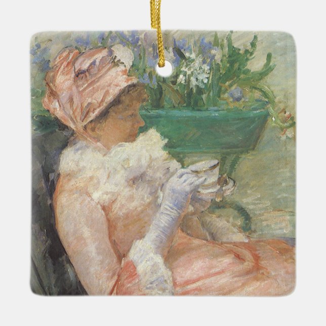 Adorno De Cerámica Copa de Té de Mary Cassatt, el impresionismo vinta (Anverso)