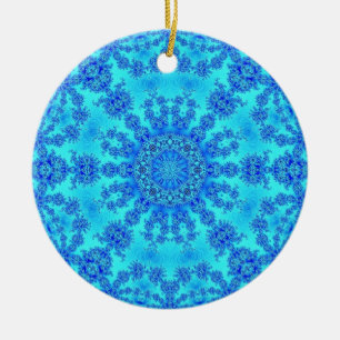 Adorno De Cerámica Copo de nieve azul fresco