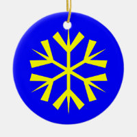 Copo de nieve azul y amarillo