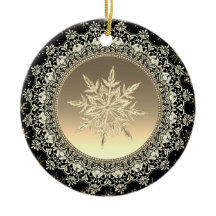 Copo de nieve con hielo negro y dorado