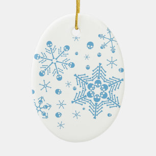 Adorno De Cerámica Copo de Nieve de Calavera Gótica