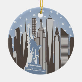 Adorno De Cerámica Copo de Nieve de NYC