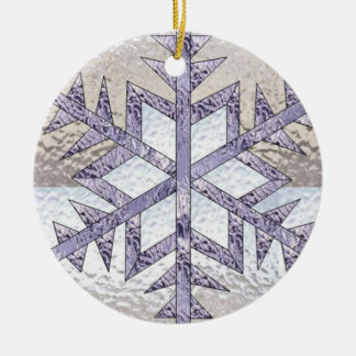 Adorno De Cerámica Copo de nieve en vitral