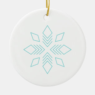 Adorno De Cerámica Copo de nieve, Estrella Azul, Hielo, Cristal