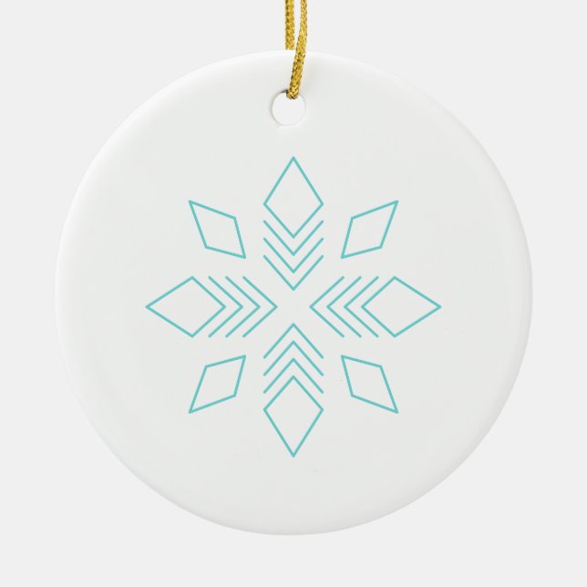 Adorno De Cerámica Copo de nieve, Estrella Azul, Hielo, Cristal (Frente)