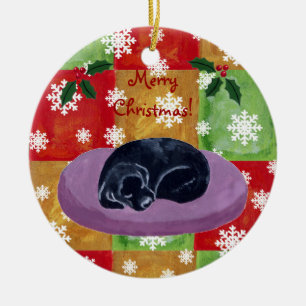 Adorno De Cerámica Copo de nieve negro del mosaico del navidad de