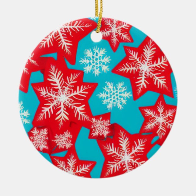 Adorno De Cerámica Copos de nieve (Frente)