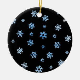 Adorno De Cerámica Copos de nieve (azul y blanco)