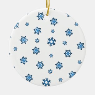 Adorno De Cerámica Copos de nieve (azul y negro)