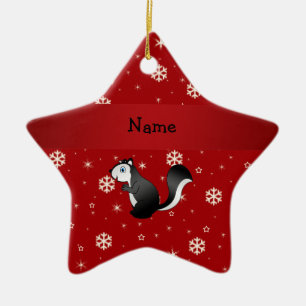 Adorno De Cerámica Copos de nieve conocidos personalizados del rojo