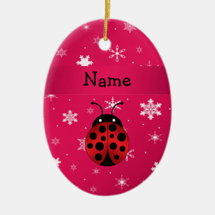 Adorno De Cerámica Copos de nieve conocidos personalizados del rosa