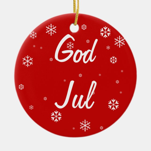 Adorno De Cerámica Copos de nieve de Dios (Frente)