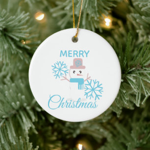 Adorno De Cerámica Copos de nieve de hombre de nieve Navidad Capricho