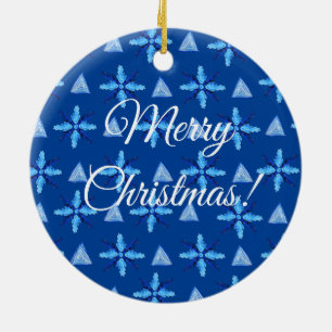 Adorno De Cerámica Copos de nieve geométricos