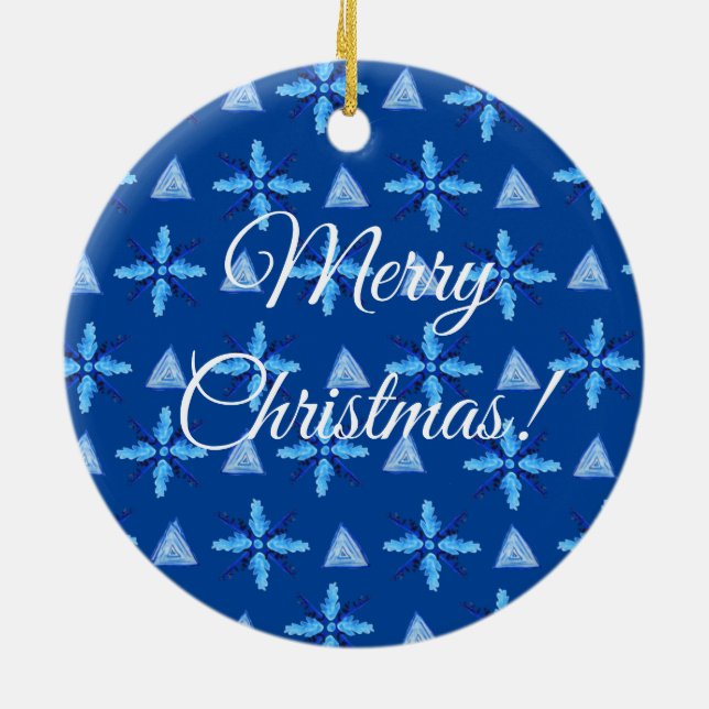 Adorno De Cerámica Copos de nieve geométricos (Atrás)