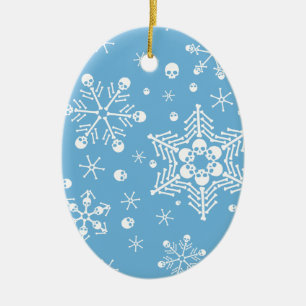 Adorno De Cerámica Copos de nieve góticos del cráneo