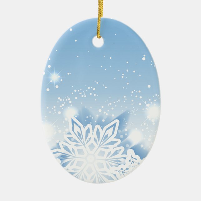 Adorno De Cerámica copos de nieve tridimensionales (Frente)