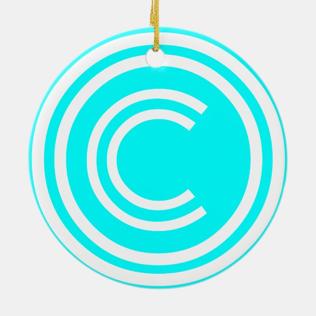 Adorno De Cerámica Copyright sign symbol (Atrás)