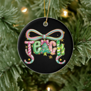 Adorno De Cerámica Coqueta Elegante Enseñanza Navidad Profesora Fiest
