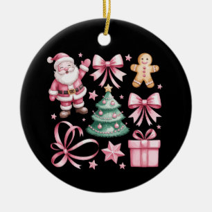 Adorno De Cerámica Coqueta rosa cúrcuma árboles navideños de Santa Cl
