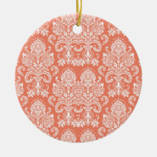 Adorno De Cerámica Coral Victorian Damask