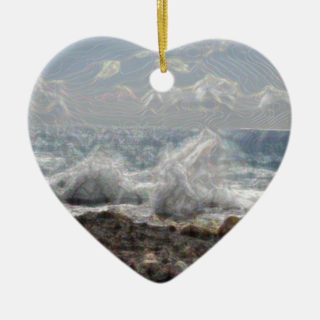 Adorno De Cerámica Coral y olas (Frente)