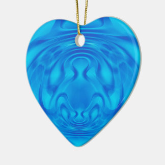 Adorno De Cerámica Corazón azul de fantasía