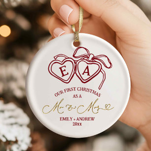 Adorno De Cerámica Corazón Cierre Navidad Boda