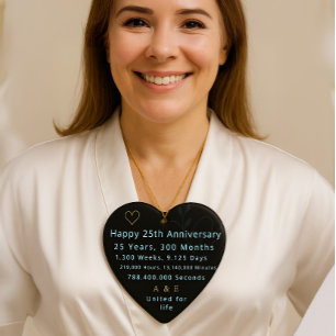 Adorno De Cerámica Corazón de 25 años