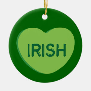 Adorno De Cerámica Corazón de caramelo irlandés
