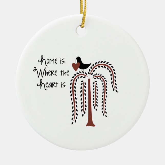 Adorno De Cerámica Corazón de casa (Frente)