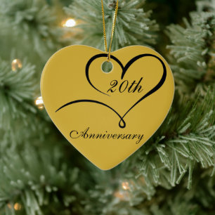 Adorno De Cerámica Corazón de cerámica dorada regalo romántico aniver