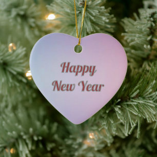 Adorno De Cerámica Corazón de cerámica elegante de pastel Feliz Año N