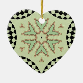 ADORNO DE CERÁMICA CORAZÓN DE CHECKERBOART