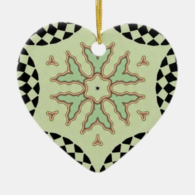 ADORNO DE CERÁMICA CORAZÓN DE CHECKERBOART (Frente)