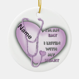 Adorno De Cerámica Corazón de EMT Morado