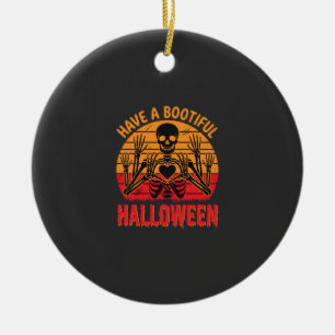 Adorno De Cerámica Corazón de esqueleto de Halloween Bootiful puesta
