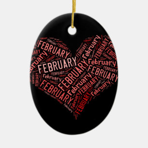 Adorno De Cerámica Corazón de Febrero