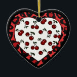 Adorno De Cerámica Corazón de impresión de leopardo de las cerezas Ro<br><div class="desc">Está viendo la colección Lee Hiller Designs of Home and Office Decor, Apparel, Gifts and Collectibles. Los diseños incluyen la fotografía Lee Hiller y la colección de arte digital de medios mixtos. Puedes ver su fotografía de la naturaleza en http://HikeOurPlanet.com/ y seguir su blog de senderismo dentro del Parque Nacional...</div>