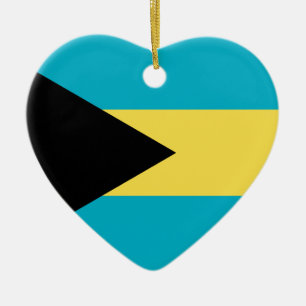 Adorno De Cerámica Corazón de la bandera de Bahamas