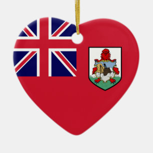 Adorno De Cerámica Corazón de la bandera de Bermudas
