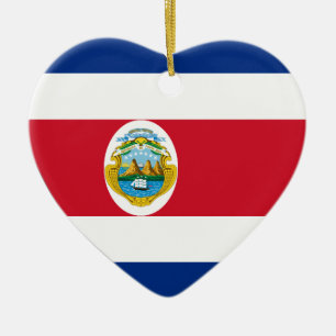 Adorno De Cerámica Corazón de la bandera de Costa Rica