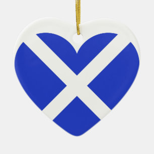 Adorno De Cerámica Corazón de la bandera de Escocia del escocés