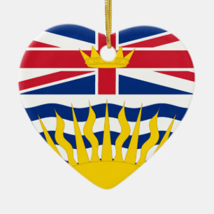 Adorno De Cerámica Corazón de la bandera de la Columbia Británica