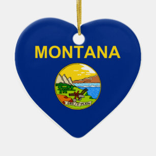 Adorno De Cerámica Corazón de la bandera de Montana