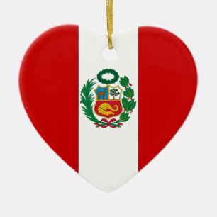 Adorno De Cerámica Corazón de la bandera de Perú