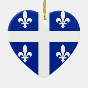 Adorno De Cerámica Corazón de la bandera de Quebec