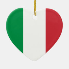 Adorno De Cerámica Corazón de la bandera italiana